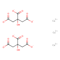 Calcium citrate tetrahydrate formula graphical representation