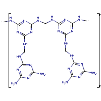 Melamine/formaldehyde resin formula graphical representation