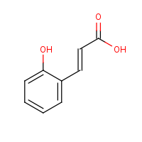 trans-2-Hydroxycinnamic acid formula graphical representation