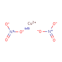 Copper(II) nitrate trihydrate formula graphical representation