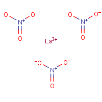 Lanthanum nitrate hexahydrate formula graphical representation