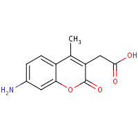 7-Amino-4-methyl-3-coumarinylacetic acid formula graphical representation