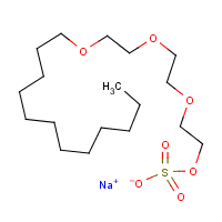 Sodium lauryl trioxyethylene sulfate formula graphical representation