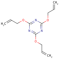 Triallyl cyanurate formula graphical representation