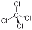 Carbon tetrachloride formula graphical representation