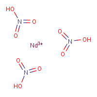 Neodymium(III) nitrate formula graphical representation