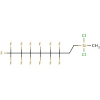 (Tridecafluoro-1,1,2,2-tetrahydrooctyl)methyl dichlorosilane formula graphical representation