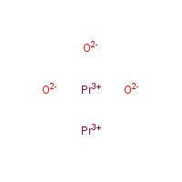 Praseodymium oxide formula graphical representation