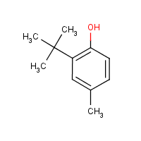 2-t-Butyl-4-methylphenol formula graphical representation