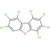 1,2,3,4,7,8,9-Heptachlorodibenzofuran formula graphical representation