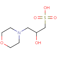 2-Hydroxy-4-morpholinepropanesulfonic acid formula graphical representation