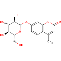 4-Methylumbelliferyl glucoside formula graphical representation