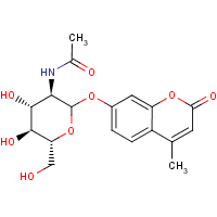 4-Methylumbelliferyl-N-acetyl-beta-D-glucosaminide formula graphical representation