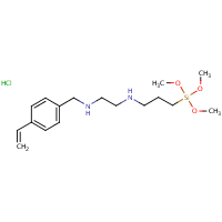 N-(3-(Trimethoxysilyl)propyl)-N'-(4-vinylbenzyl)ethylenediamine monohydrochloride formula graphical representation