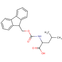 N-((9H-Fluoren-9-ylmethoxy)carbonyl)-L-leucine formula graphical representation