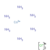 Hexaminecobalt(III) trichloride formula graphical representation