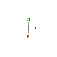 Bromochlorodifluoromethane formula graphical representation