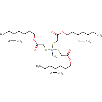 Monomethyltin tris(isooctyl mercaptoacetate) formula graphical representation