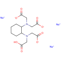 Glycine, N,N'-1,2-cyclohexanediylbis(N-(carboxymethyl)-, trisodium salt formula graphical representation