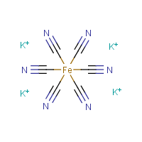 Potassium ferrocyanide formula graphical representation