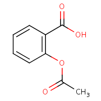 Acetylsalicylic acid formula graphical representation