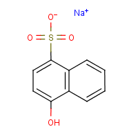 1-Naphthol-4-sulfonic acid, sodium salt formula graphical representation