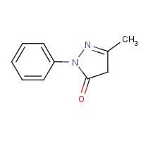 3-Methyl-1-phenyl-2-pyrazolin-5-one formula graphical representation