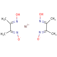 Nickel dimethylglyoxime formula graphical representation