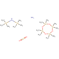 Silanamine, 1,1,1-trimethyl-N-(trimethylsilyl)-, reaction products with ammonia, octamethylcyclotetrasiloxane and silica formula graphical representation