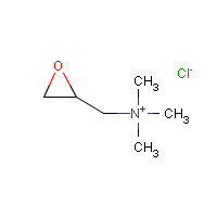 Glycidyl trimethyl ammonium chloride formula graphical representation