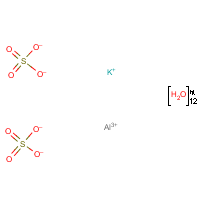 Aluminum potassium sulfate dodecahydrate formula graphical representation