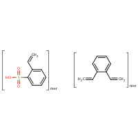 Benzenesulfonic acid, ethenyl-, polymer with diethenylbenzene formula graphical representation