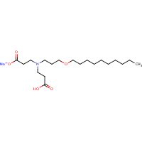 beta-Alanine, N-(2-carboxyethyl)-N-(3-(decyloxy)propyl)-, monosodium salt formula graphical representation