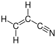Acrylonitrile formula graphical representation