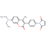 7-Diethylamino-3-(4'-maleimidylphenyl)-4-methylcoumarin formula graphical representation