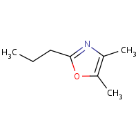 4,5-Dimethyl-2-propyloxazole formula graphical representation