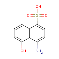 4-Amino-5-hydroxy-1-naphthalenesulfonic acid formula graphical representation