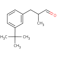3-(m-tert-Butylphenyl)-2-methylpropionaldehyde formula graphical representation