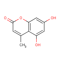 5,7-Dihydroxy-4-methylcoumarin formula graphical representation