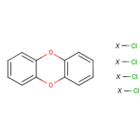 Tetrachlorodibenzo-p-dioxin formula graphical representation