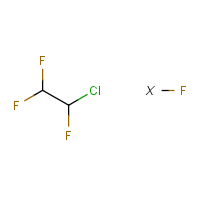 Chlorotetrafluoroethane formula graphical representation