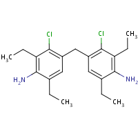 4,4'-Methylenebis(3-chloro-2,6-diethylaniline) formula graphical representation
