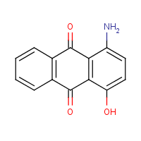 1-Amino-4-hydroxy-9,10-anthracenedione formula graphical representation