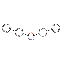 2,5-Di(biphenyl-4-yl)oxazole  formula graphical representation