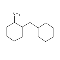 Cyclohexane, 1-(cyclohexylmethyl)-2-methyl-, cis- formula graphical representation