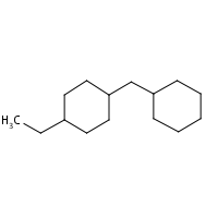 Cyclohexane, 1-(cyclohexylmethyl)-4-ethyl-, cis- formula graphical representation
