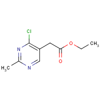 (6-Chloro-2-methyl-5-pyrimidyl)acetic acid, ethyl ester formula graphical representation