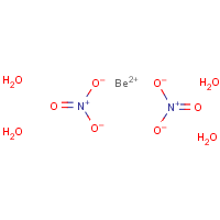 Beryllium nitrate tetrahydrate formula graphical representation