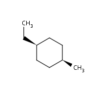 Cyclohexane, 1-ethyl-4-methyl-, cis- formula graphical representation