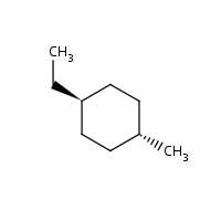 Cyclohexane, 1-ethyl-4-methyl-, trans- formula graphical representation